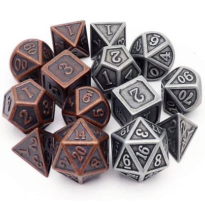 Metal Dice Set - Premium DND Dice (7 pieces)