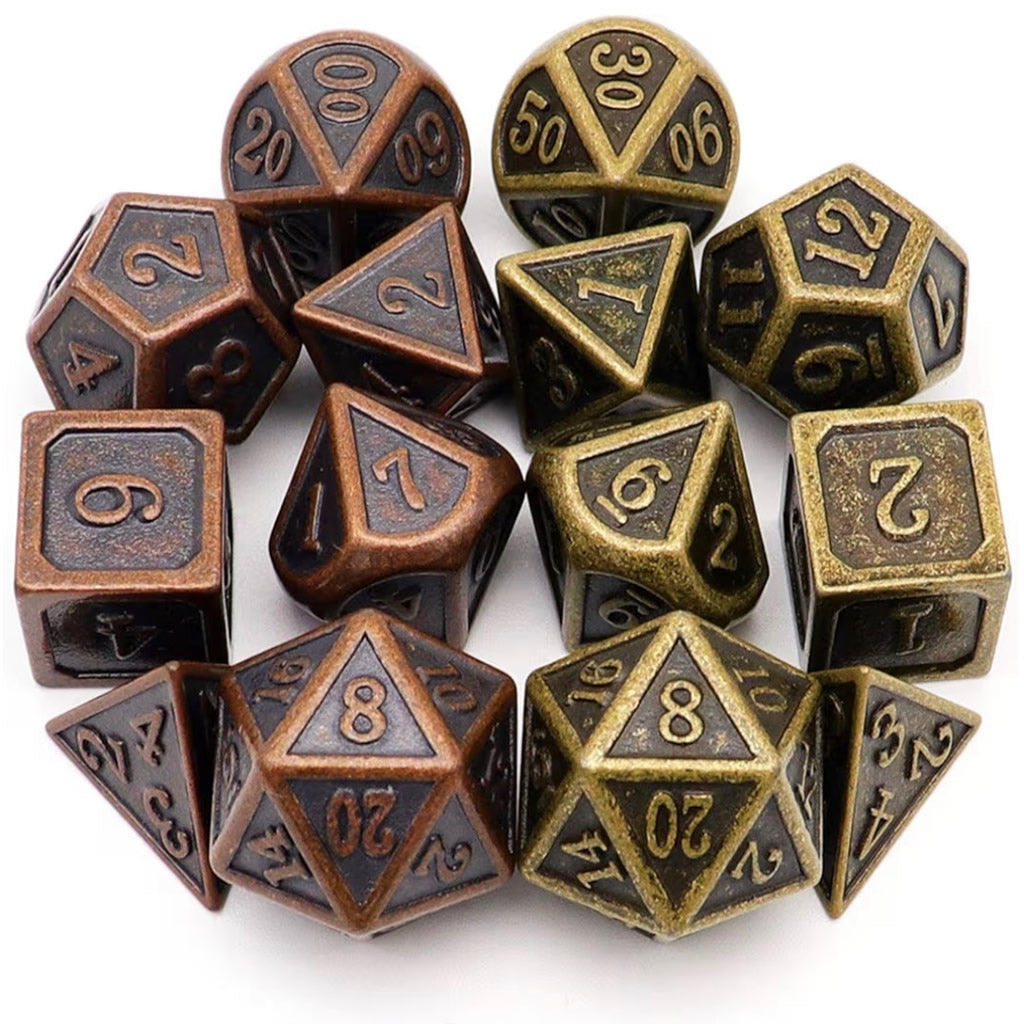 Metal Dice Set - Premium DND Dice (7 pieces)