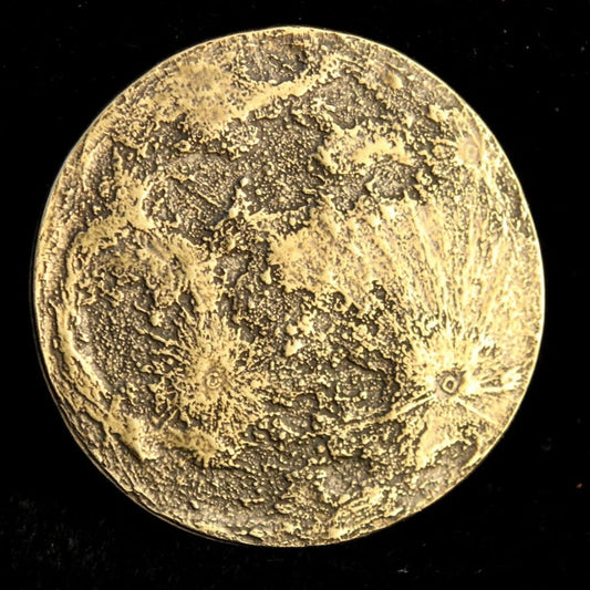 Brass Moon Coin - 1 Inch Metal Gaming Token